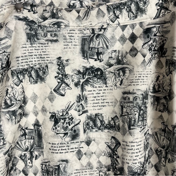 Hot Topic Thorn & Fable NWT Alice in Wonderland Looking Glass Suspender Skirt 2X - Picture 4 of 16